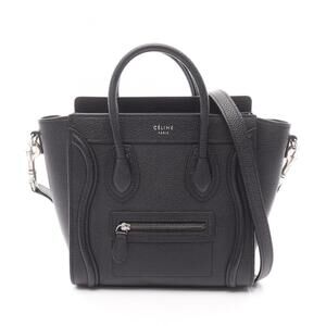 Celine Luggage Nano Shopper Handbag, Leather, Women's, Black